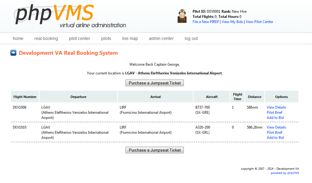 Real Booking User Main Page